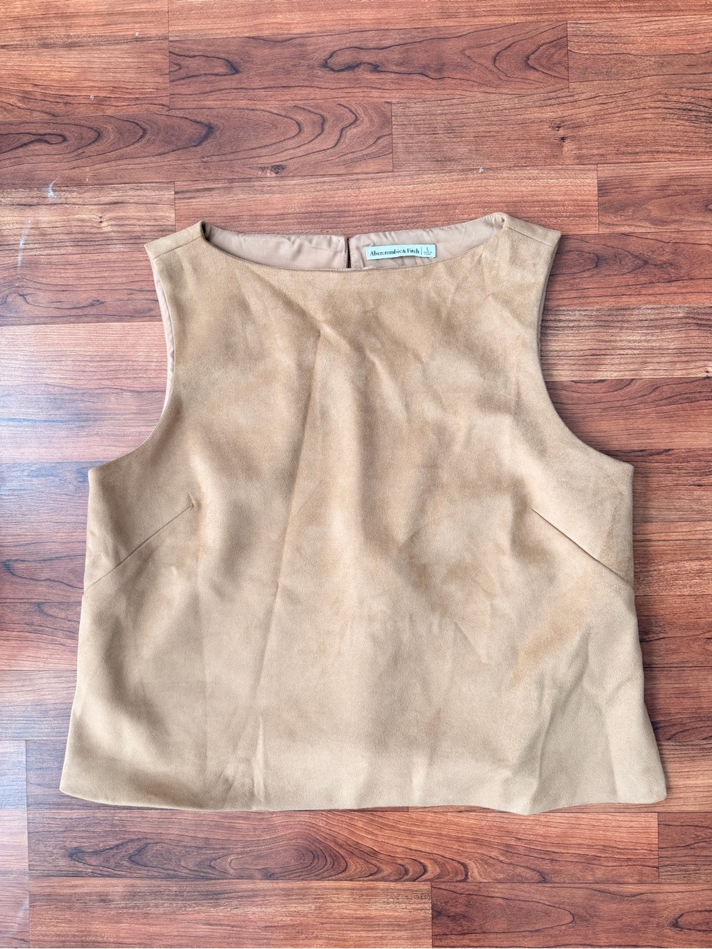 Abercrombie & Fitch Sleeveless Vegan Suede Box Tank Top Size Large - Picture 3 of 7